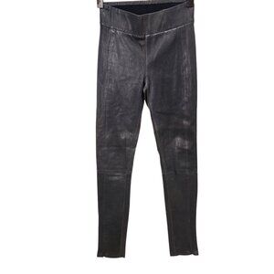 Rag & Bone Womens Leather Leggings Size 2 Washed‎ Charcoal Gray